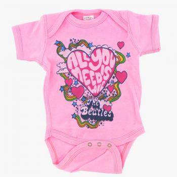 Beatles Baby Grow All You Need Is Love Pink