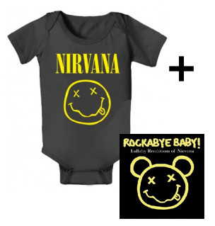 Giftset Nirvana Baby Grow Smiley & Nirvana Rockabyebaby CD