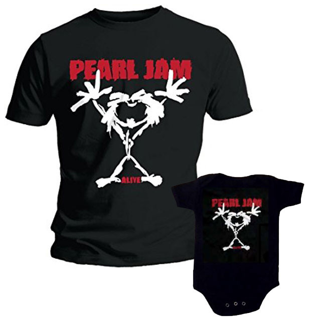 Duo Rockset Pearl Jam Father's T-shirt & Pearl Jam Baby Grow Baby