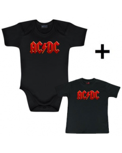 Baby rock giftset ACDC Baby Grow Colour & ACDC Baby T-shirt Colour