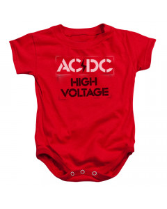 AC/DC baby onesie High Voltage Red
