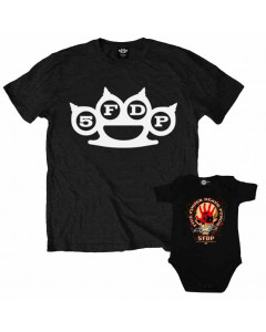 Duo Rockset Five Finger Death Punch Father's T-shirt & Five Finger Death Punch Baby Grow Baby