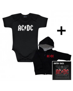 Baby rock giftset ACDC Baby Hoody zip Black Ice & AC/DC Baby Grow