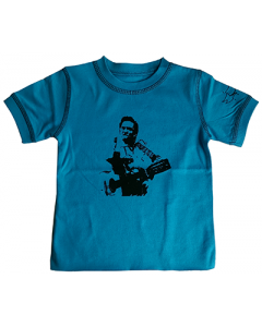 Johnny Cash Kids T-Shirt Blue eco vintage